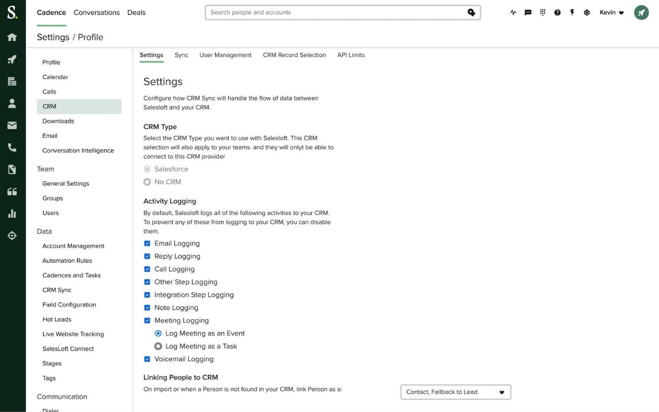 Graphic showing the cadence settings