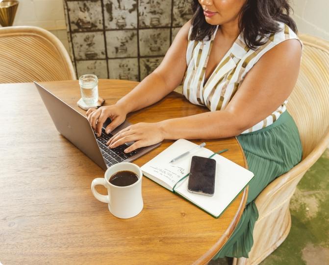 Person working on laptop